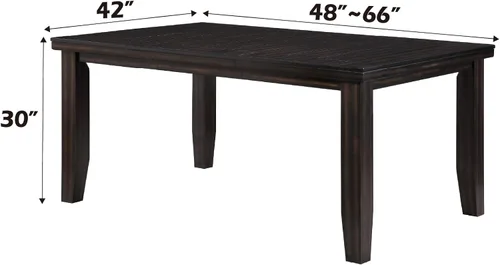 Vista 3 de Acme Urbana Mesa de comedor rectangular extensible de madera en color espresso