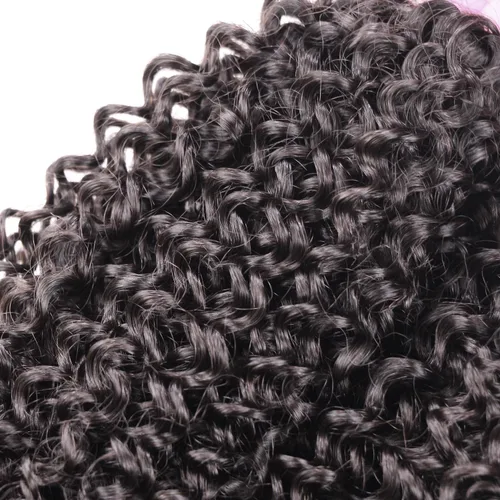 Vista 6 de Original Queen 100% Cabello Humano Brasileño Natural Virgen Rizado Ondulado Tejido 3 Paquetes Extensiones de Cabello Rizado de Longitud Mixta 8 8 8