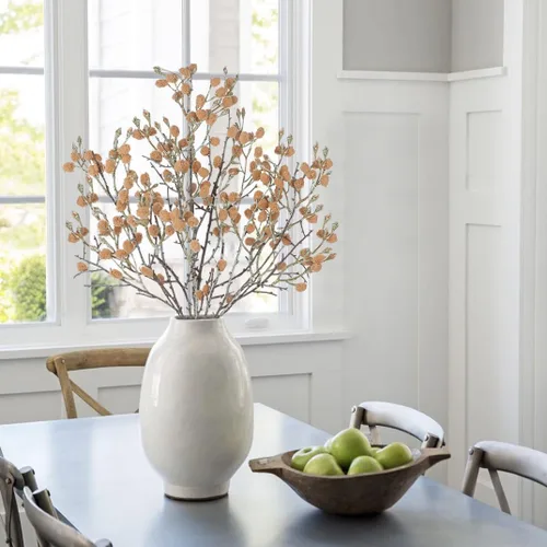 Vista 2 de GnFlus 3 piezas de ramas artificiales de algodón falsas para decoración de primavera y otoño en interiores estilo boho, flores artificiales de tallo