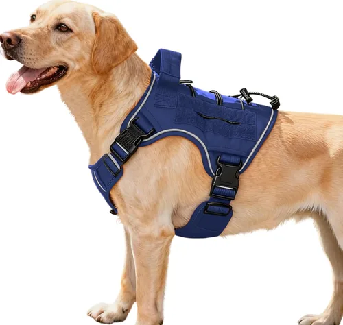 Vista 99 de Arnés táctico para perros grandes, chaleco reflectante ajustable sin tirones con sistema Molle, control de grado militar K9 para entrenamiento