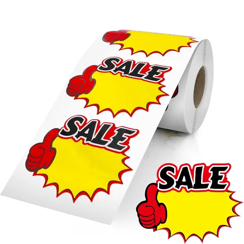 Vista 9 de Starburst - Calcomanías de precio de venta de 4 x 3 pulgadas, 500 unidades Large, Strong Adhesive, Easy to Write, Waterproof Vinyl, Removable