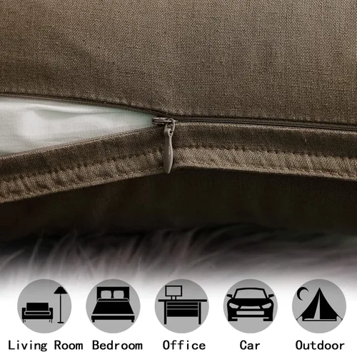 Vista 48 de Jeanerlor Funda de almohada decorativa de lino y algodón sólido de 18 x 18 pulgadas con cremallera, funda de cojín europea, funda de almohada