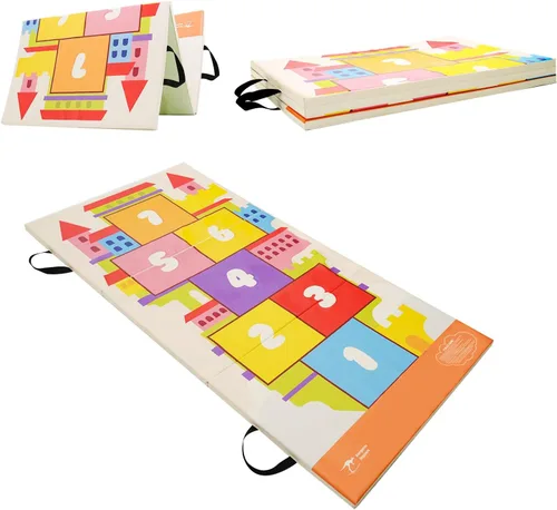 Vista 12 de Kangaroo Hoppers Gymnastics Tumbling Mats for Kids, Foldable Gym Mat with Carrying Handles for Home Activity Play