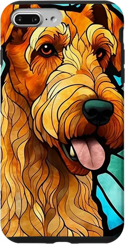 Vista 12 de Airedale Terrier Dog Stained Glass Case for iPhone 17