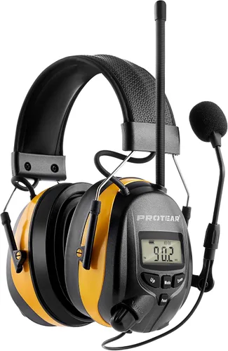 Vista 12 de Bluetooth 5.4 AM/FM Radio Hearing Protection Earmuff, 25dB NRR Rechargeable for Mowing, Construction, Chainsaw