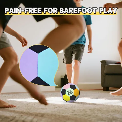 Vista 3 de Balón de fútbol suave para interiores, tamaño 4, divertida pelota silenciosa para niños y adolescentes, entrenamiento de drible en interiores