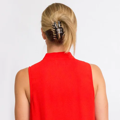 Vista 4 de Pinzas de garra para el cabello Revlon Strong Hold, marrón/negro, 2 unidades (paquete de 1)