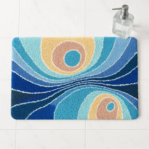 Vista 5 de Milky Way - Tapete de baño suave, absorbente de agua, antideslizante, lavable a máquina