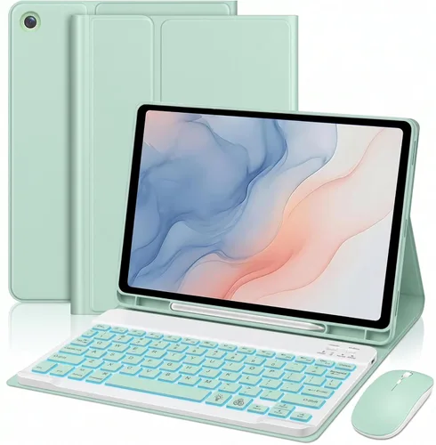 Vista 11 de Para Samsung Galaxy Tab A11 Plus & A9 Plus Funda De Teclado Y Ratón - Negro