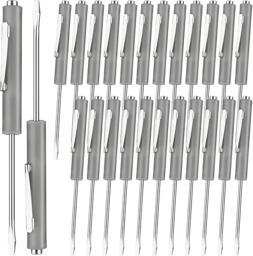 Vista 21 de Honoson 10 Piezas de Destornillador de Bolsillo Mini con Parte Superior y Clips de Bolsillo Magnéticos, Destornillador Pequeño Ranurado con Cabeza