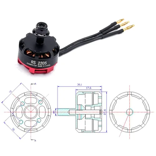 Vista 2 de Readytosky RS2205 2300KV Motor sin escobillas CW/CCW 3-4S RC Motores para FPV Racing Drone FPV Multicopter