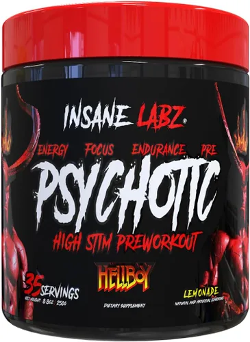 Vista 6 de Insane Labz Hellboy Edition - Polvo de preentrenamiento estimulante, con beta alanina, L citrulina y cafeína, aumenta la concentración, la energía