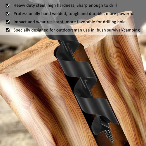 Vista 2 de Broca de taladro de madera Scotch Eye de 1 x 12 pulgadas, llave manual de taladro manual de 1 pulgada, multiherramienta para colonos, mochila