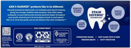 Vista 2 de ARM & HAMMER Advance Pasta de dientes blanca, menta limpia, blanqueamiento extremo, 4.3 onzas (paquete de 6)