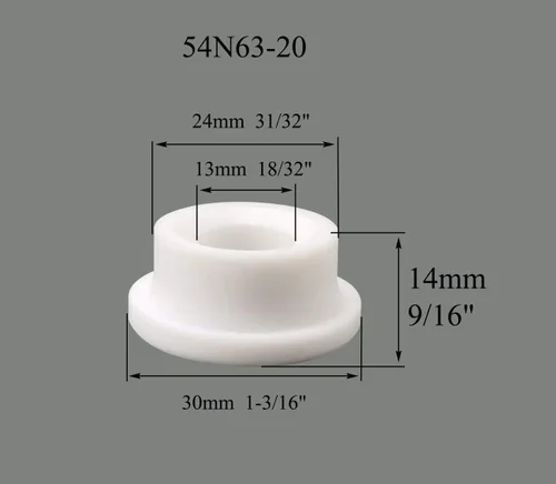 Vista 4 de RIVERWELD TIG Gas Lens Collet Bodies 45V 13N Jumbo Boquilla de alúmina de gran diámetro Tazas de cerámica 57N75 6#, 57N74 8#, 53N88 10#, 53N87 12#