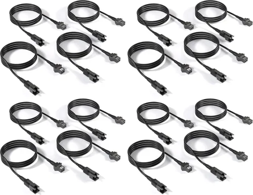 Vista 7 de Honalia Cable de Extensión de Luz de Roca Blanca Pura 4 PIEZAS, Cable de Extensión 47 Pulgadas 2 Pines, Luces LED Blancas de 6000K para Camiones UTV
