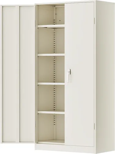 Vista 17 de Greenvelly Armarios de almacenamiento de metal de 72 pulgadas, gabinete de almacenamiento de acero negro para garaje con puertas y estantes