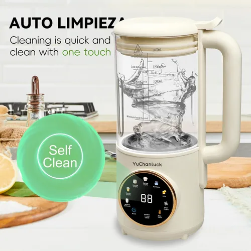 Vista 5 de Máquina de leche de nuez de 47 onzas, leche de soja casera, leche de almendras, leches a base de plantas, leche de avena, coco, alimentos