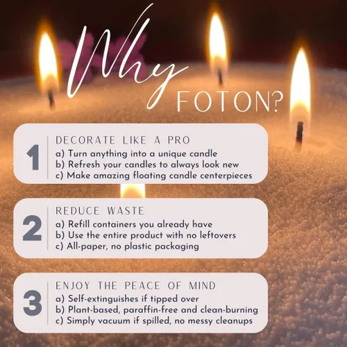 Vista 3 de Foton Jar Candles - Vela cuadrada perlada de 16 onzas, cera de arena