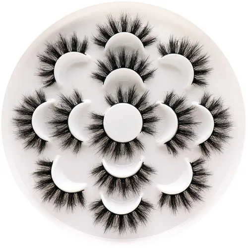 Vista 15 de Veleasha Pestañas postizas de manga puntiagudas, 100% hechas a mano, aspecto natural, pestañas postizas ligeras con banda transparente suave