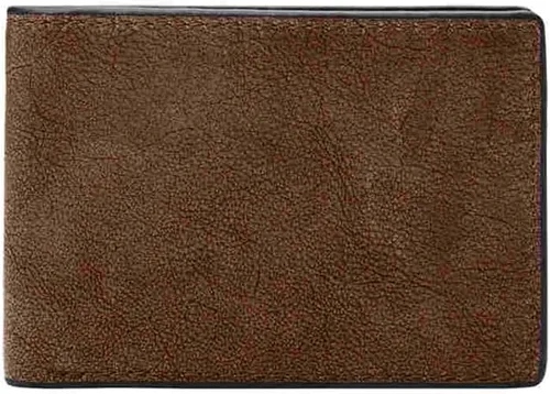 Vista 10 de Fossil Billetera de cuero delgada minimalista plegable con bolsillo frontal para hombres