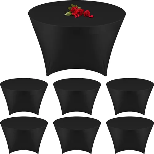 Vista 9 de Buryeah Mantel redondo elástico de 5 pies de elastano, lavable a máquina, 60 pulgadas, mantel elástico ajustable para mesa redonda para bodas