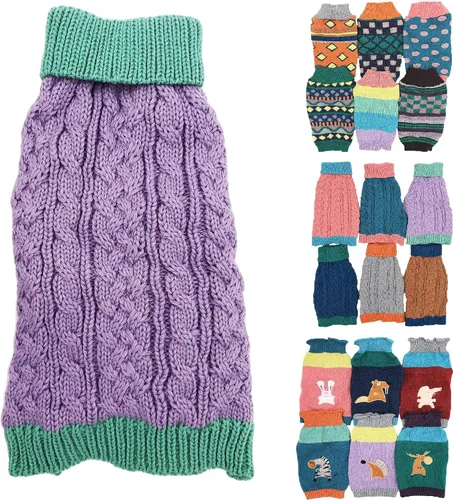 Vista 12 de Suéter de punto para perro, ropa de invierno cálida y suave para mascotas pequeñas y grandes (XL: longitud: 22 pulgadas, alce)