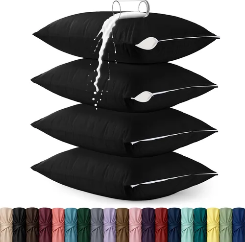 Vista 22 de Utopia Bedding Protector de almohada impermeable, con cremallera, paquete de 2, beige, estándar, funda de almohada a prueba de chinches, de 20 x 26