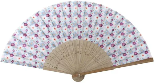 Vista 12 de Gasa transparente de los ventiladores de la mano del ventilador de la mano plegable con la tela hermosa para el regalo de la boda