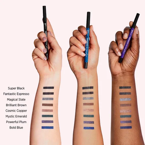Vista 5 de IT Cosmetics Superhero No-Tug Gel Eyeliner – Impermeable Fórmula Mezclable – Uso todo el día – Lápiz de ojos afilable – 0.042 onzas Blendable Eye