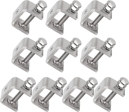 Vista 10 de Abrazadera C de acero inoxidable 304 de 2.559 in resistente abrazadera C para carpintería edificio de tigre, abrazadera ajustable de apertura