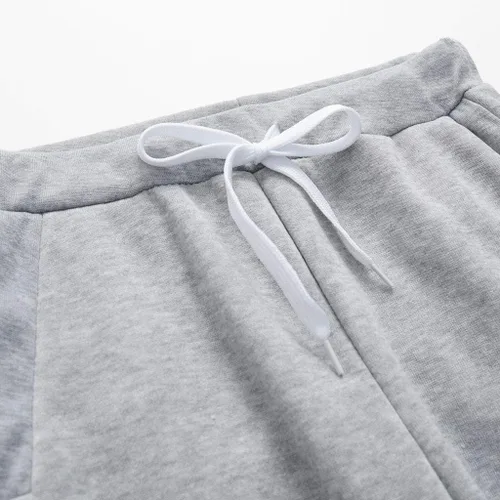 Vista 5 de Conjunto deportivo para mujer, 2 piezas, casual, de manga larga, sin botones, pantalones deportivos ligeros con abertura, pantalones deportivos