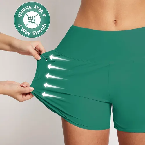 Vista 89 de baleaf Traje de baño de cintura alta de 3, 5, 7, 9 pulgadas, para mujer, de secado rápido, con bolsillos