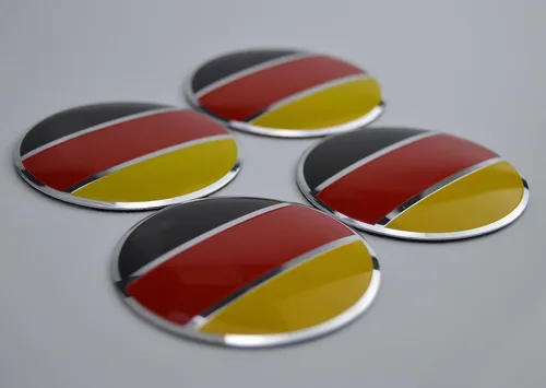 Vista 3 de 4X 56.5mm=2.24 pulgadas Emblema de buje central de rueda con bandera alemana para tapa central de buje Porsche Mercedes Audi BMW VW Golf Opel