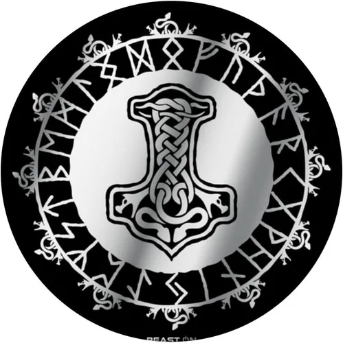 Vista 3 de MJOLNIR Viking Rune Hammer of Thor, Nordic Rune Glyphe PopSockets Swappable PopGrip