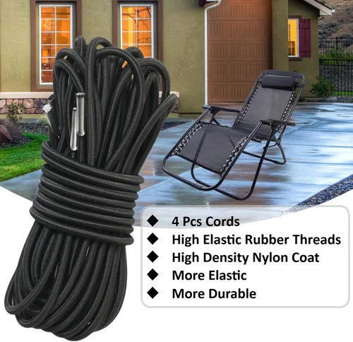 Vista 2 de Cable de repuesto para silla de gravedad cero, paquete de 4, cordón elástico para silla antigravedad, silla reclinable de patio, silla elástica