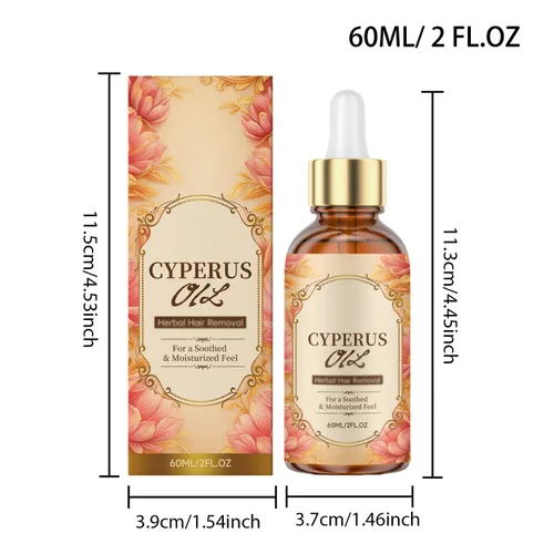 Vista 2 de Cyperus Rotundus Oil, Post-Hair Removal Skin Serum & Moisturizing Body Oil with Peppermint, Daily Grooming Care for Smooth Looking Skin on Face, 1