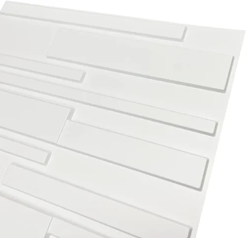Vista 7 de Panel de azulejos de pared o techo rectangular de PVC de alta calidad de 19.7 x 19.7 pulgadas, paquete de 12 unidades de color blanco mate de 32