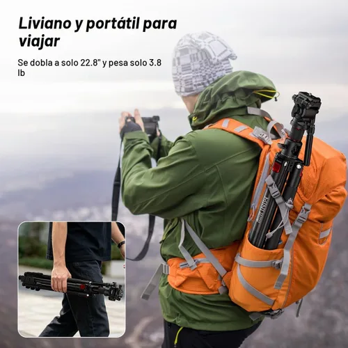 Vista 8 de COMAN - Trípode superior de 72 pulgadas con cabezal fluido, carga máxima