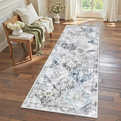 Vista 11 de Ileading Alfombras lavables para pasillo, 2 x 6, antideslizantes, para entrada, cocina, baño, dormitorio, lavandería, sala de estar, alfombra larga