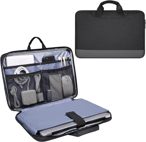 Vista 8 de Maletín resistente al agua con asas para computadora portátil de 11.6"-12.9" para mujer portafolio para Acer R 11 11.6 Chromebook, ASUS Chromebook