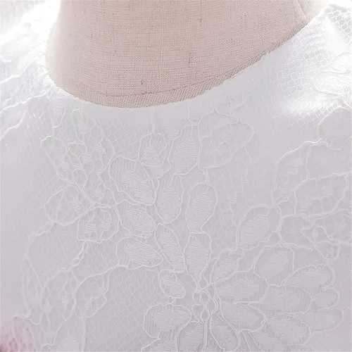 Vista 7 de Vestido de otoño de lino de algodón de manga larga con tutú de flores, vestido de princesa, vestido de tul para Navidad