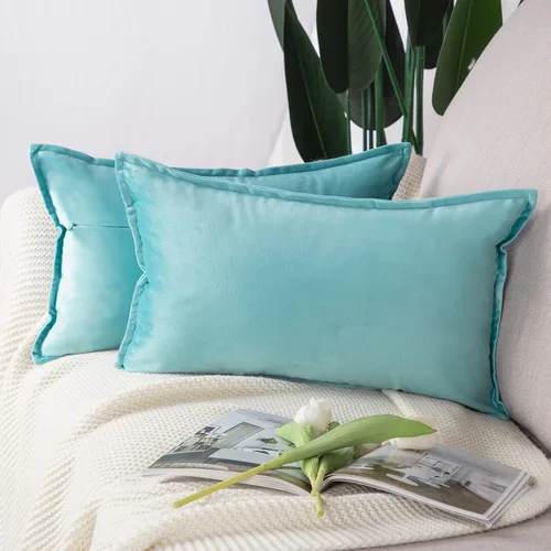 Vista 40 de MADIZZ Juego de 2 fundas de almohada decorativas de terciopelo súper suave con borlas, estilo de lujo, funda de almohada para sofá y dormitorio