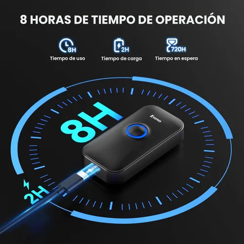Vista 5 de Eyoyo Mini escáner de código de barras Bluetooth 1D Negro