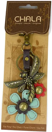 Vista 3 de CHALA Purse Charm, Key Fob, keychain Decorative Accessories, Metal Charming Keychain - Dragonfly