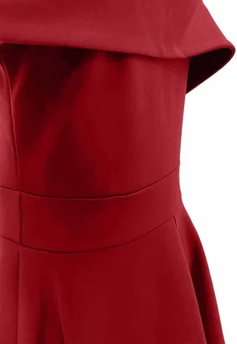 Vista 7 de Vestidos de fiesta elegantes de princesa con hombros descubiertos plisados, cintura alta, acampanados, acampanados, para niñas de 8 a 14 años