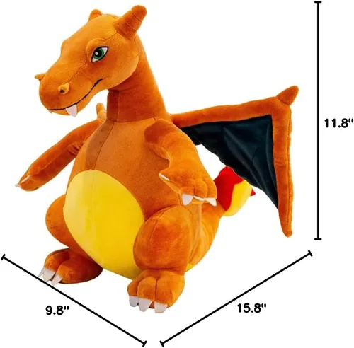 Vista 8 de CHAOZI0 Dragón de peluche con alas malvadas, dragón que respira fuego, juguete de peluche de dragón de fuego, almohada, accesorios para fanáticos