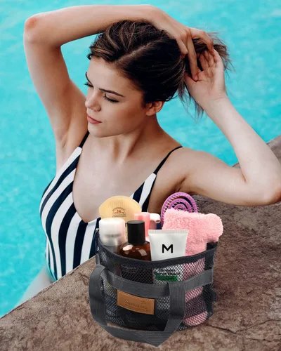 Vista 3 de EIMMBD Carrito de ducha portátil colgante con asa, organizador de ducha de viaje de gran capacidad para viajes, gimnasio, universidad