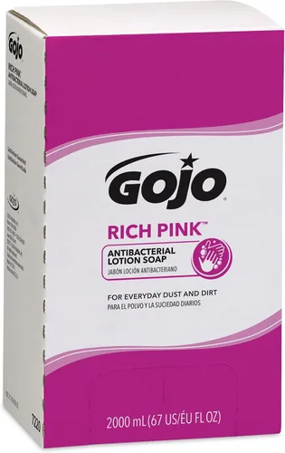 Vista 7 de GOJO RICH PINK jabón en loción antibacterial, 2,000 mililitros, recarga de jabón en loción PRO TDX dispensador estilo empuje (paquete de 4) - 7220-04