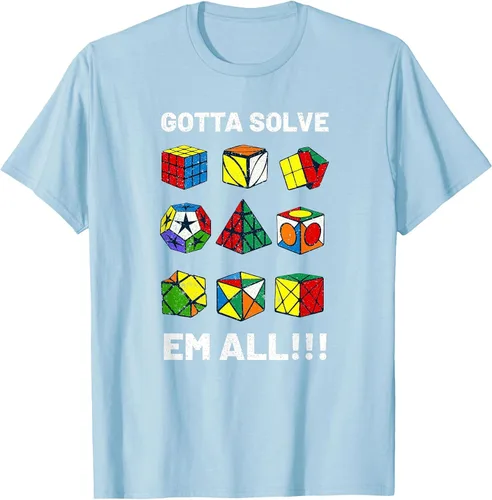 Vista 45 de Competitive Puzzle Cube Gotta Solve Em All Speed Cubing T-Shirt Asphalt Grey